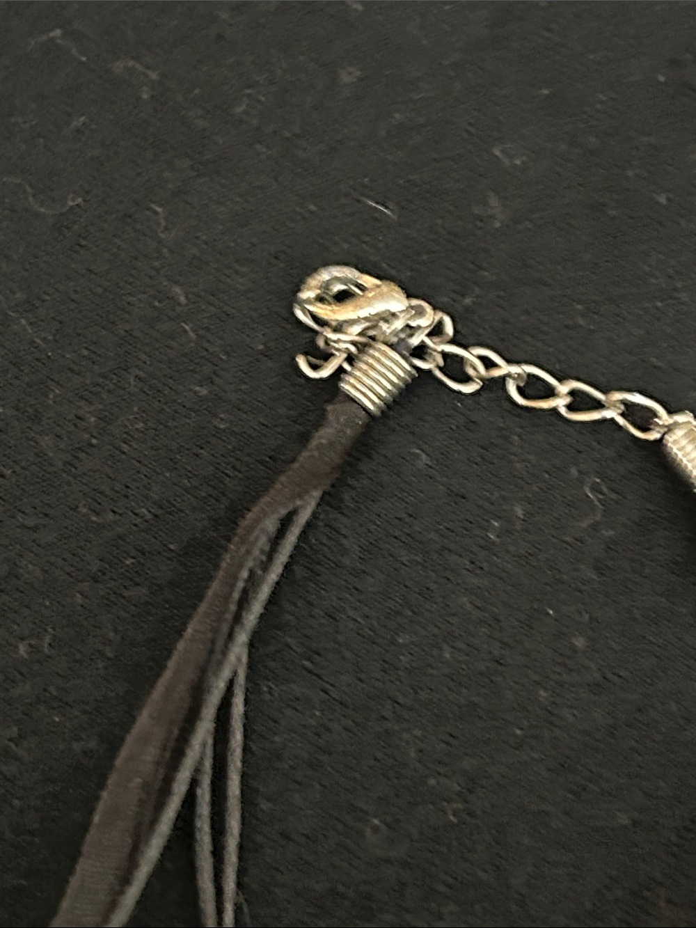 Handmade Murano Glass Pendant Necklace - Black Multi-Strand Cord image 3
